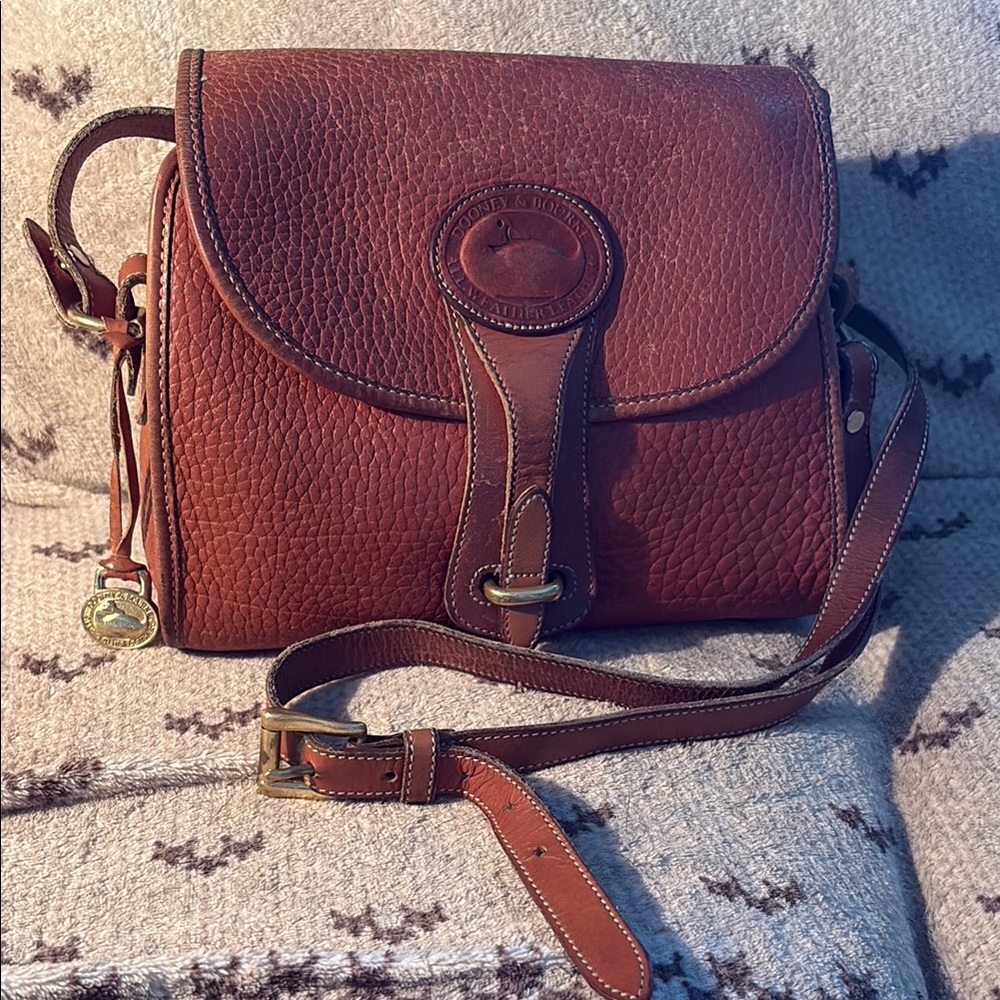 Vintage 90s Dooney & Bourke Brown Crossbody Bag with Adjustable Straps